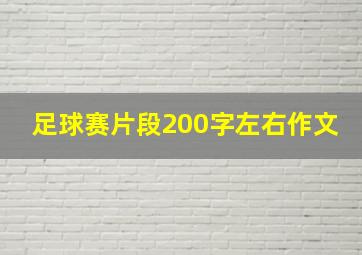 足球赛片段200字左右作文