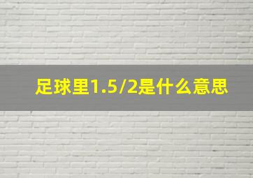 足球里1.5/2是什么意思