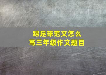 踢足球范文怎么写三年级作文题目