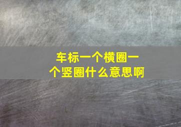 车标一个横圈一个竖圈什么意思啊