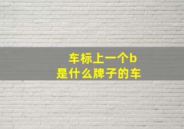 车标上一个b是什么牌子的车