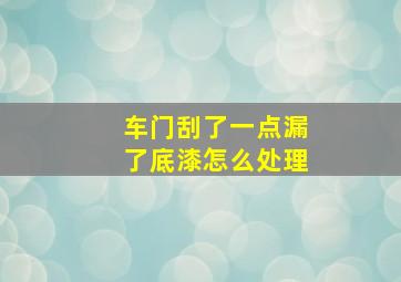 车门刮了一点漏了底漆怎么处理