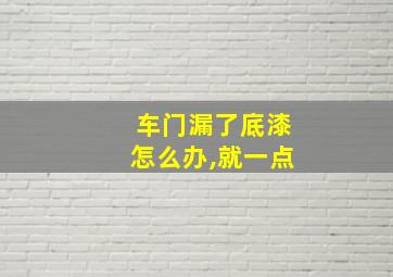 车门漏了底漆怎么办,就一点