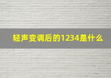 轻声变调后的1234是什么