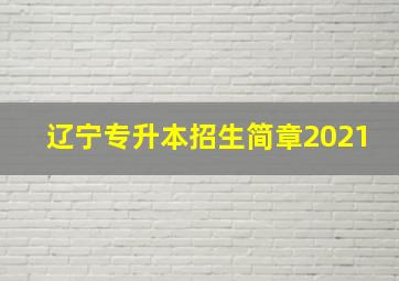 辽宁专升本招生简章2021