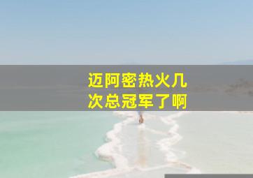 迈阿密热火几次总冠军了啊