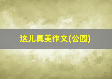 这儿真美作文(公园)