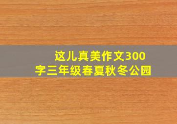 这儿真美作文300字三年级春夏秋冬公园