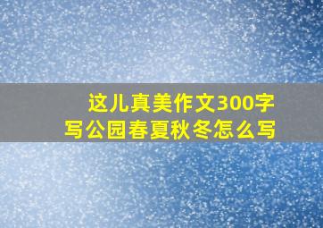 这儿真美作文300字写公园春夏秋冬怎么写