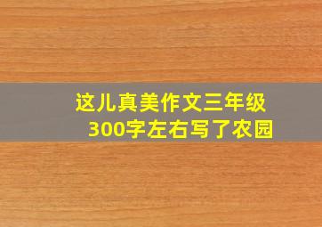 这儿真美作文三年级300字左右写了农园