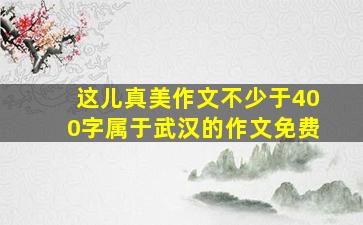 这儿真美作文不少于400字属于武汉的作文免费