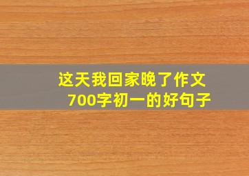 这天我回家晚了作文700字初一的好句子