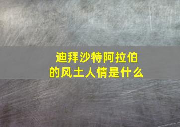 迪拜沙特阿拉伯的风土人情是什么