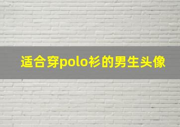 适合穿polo衫的男生头像