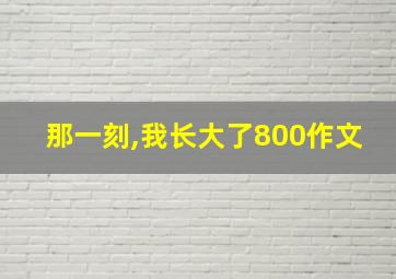 那一刻,我长大了800作文