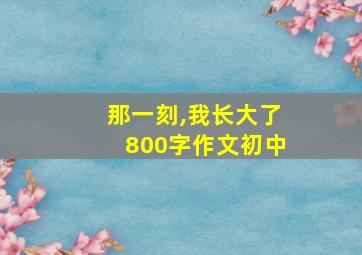 那一刻,我长大了800字作文初中