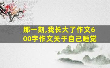 那一刻,我长大了作文600字作文关于自己睡觉