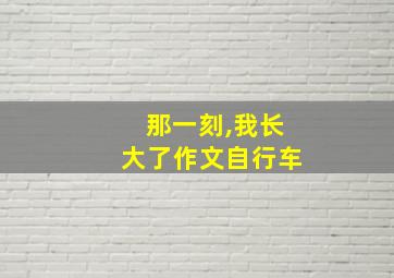 那一刻,我长大了作文自行车