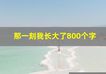 那一刻我长大了800个字