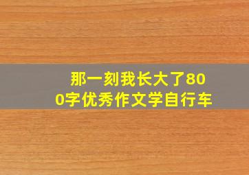 那一刻我长大了800字优秀作文学自行车