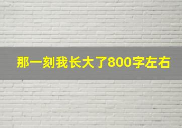 那一刻我长大了800字左右