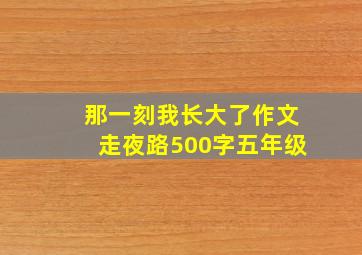 那一刻我长大了作文走夜路500字五年级