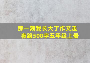 那一刻我长大了作文走夜路500字五年级上册