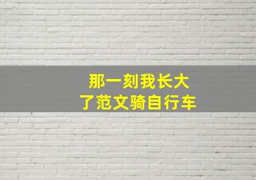 那一刻我长大了范文骑自行车