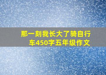 那一刻我长大了骑自行车450字五年级作文