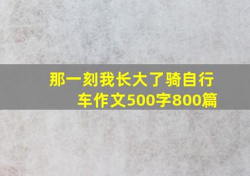 那一刻我长大了骑自行车作文500字800篇