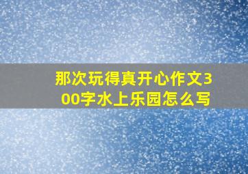 那次玩得真开心作文300字水上乐园怎么写