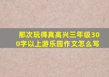 那次玩得真高兴三年级300字以上游乐园作文怎么写