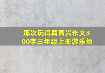 那次玩得真高兴作文300字三年级上册游乐场