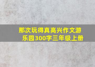 那次玩得真高兴作文游乐园300字三年级上册