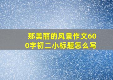 那美丽的风景作文600字初二小标题怎么写