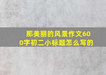 那美丽的风景作文600字初二小标题怎么写的