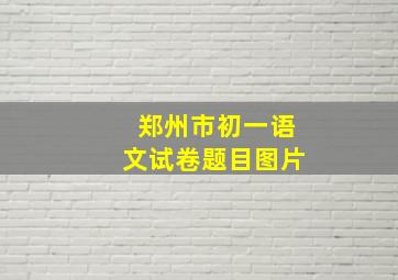 郑州市初一语文试卷题目图片