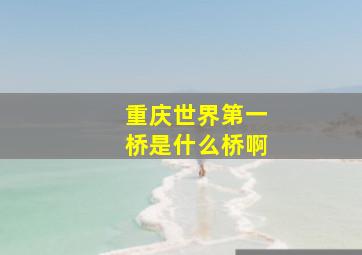 重庆世界第一桥是什么桥啊