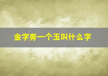 金字旁一个玉叫什么字