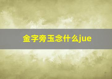 金字旁玉念什么jue