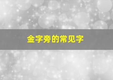 金字旁的常见字