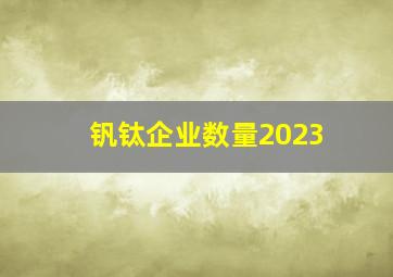 钒钛企业数量2023