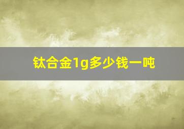 钛合金1g多少钱一吨