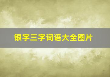 银字三字词语大全图片