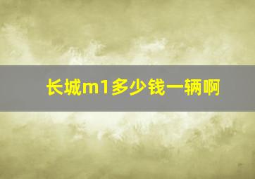 长城m1多少钱一辆啊