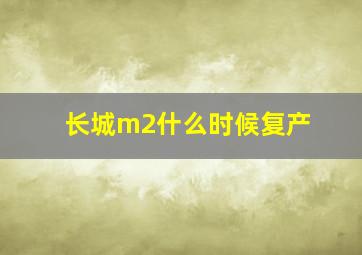 长城m2什么时候复产