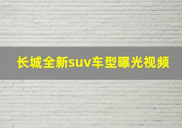 长城全新suv车型曝光视频