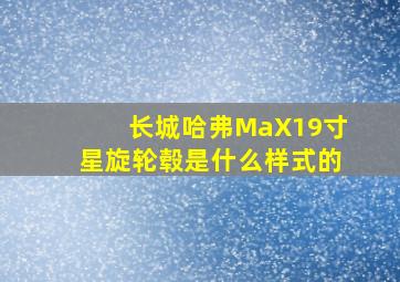 长城哈弗MaX19寸星旋轮毂是什么样式的