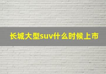 长城大型suv什么时候上市