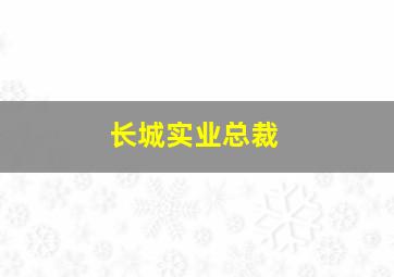 长城实业总裁